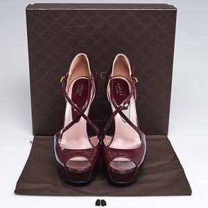 🔥SOLD🔥Authentic New Gucci Burgundy Patent Leathe